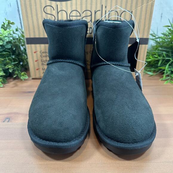 Kirkland Signature Women's Black Shearling Scalloped Edge Boots Size 9 - Picture 3 of 7